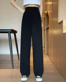 High Waist Wide Leg Straight Tube Pants Sagging Loose Long Pants