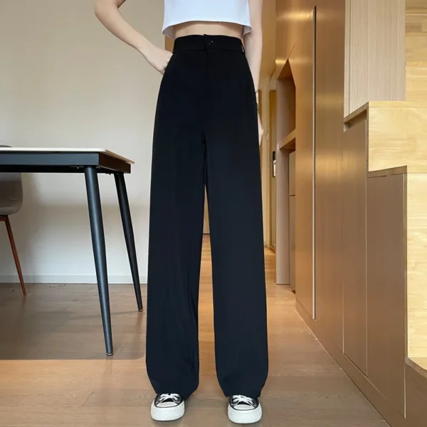 High Waist Wide Leg Straight Tube Pants Sagging Loose Long Pants