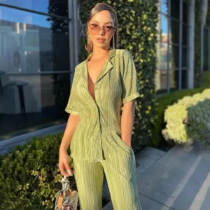 Women's Casual Loose Short Sleeve 2 Piece Set