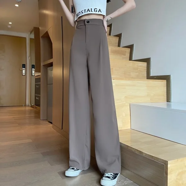 High Waist Wide Leg Straight Tube Pants Sagging Loose Long Pants - Image 3