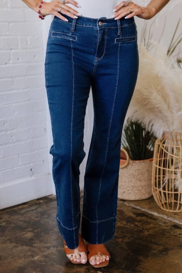 Sail Blue Center Seam Deep Wash Straight Jeans - Image 2