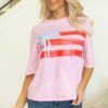 Light Pink Flag Bow Graphic Crewneck Tee