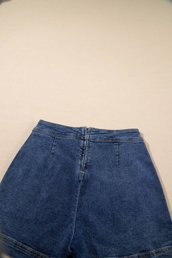 Ashleigh Blue Faux Wrapped Mini Denim Skort - Image 6