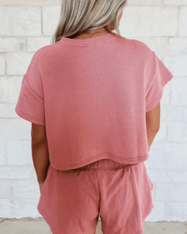 Blossom 2pcs Cropped Tee and Ruffle High Waist Skort Set