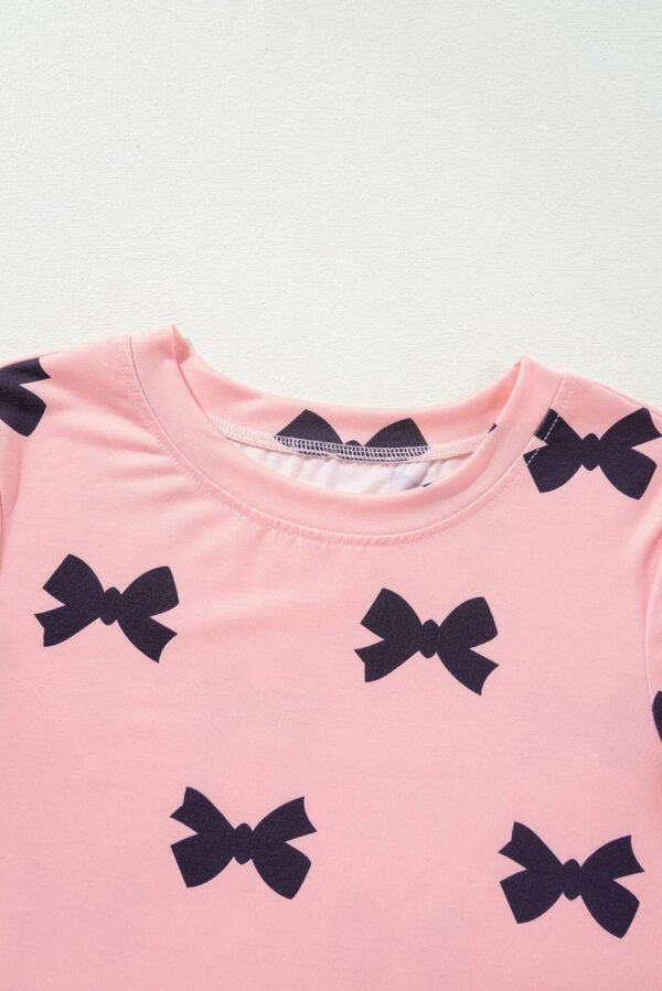 Pink Bow Printed Short 2pcs Lounge Set - Image 7