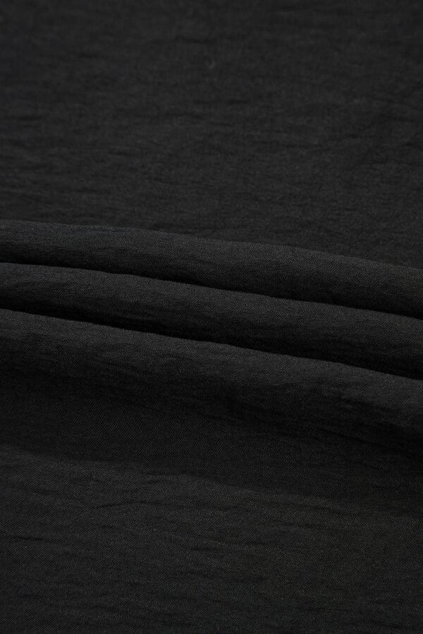 Black Drawstring Frilled Waist Wide Leg Utility Trousers - Image 19