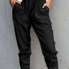 Black Causal Pockets Pants