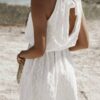 69751461-547fde8076b8dfaa.jpg White Lace Sleeveless Knot Hollow Out Back Tied Waist Mini Dress