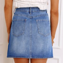 Ashleigh Blue Wrapped Crossed Waist Denim Mini Skirt