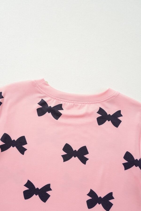 Pink Bow Printed Short 2pcs Lounge Set - Image 8