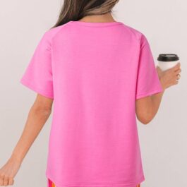 Bonbon Striped Patch Front Casual Tee