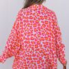 Rose Leopard Printed Button Up Loose Shirt