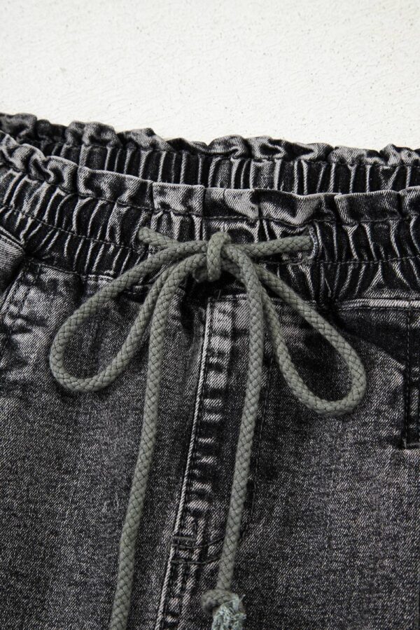 69907567-8da3a303a4afd291.jpg Ashleigh Blue Drawstring High Waist Casual Denim Shorts with Pockets