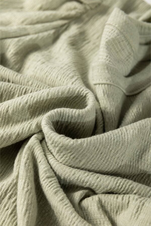 Laurel Green Textured Round Neck Half Sleeve Blouse - Image 7