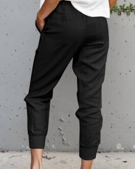Black Causal Pockets Pants