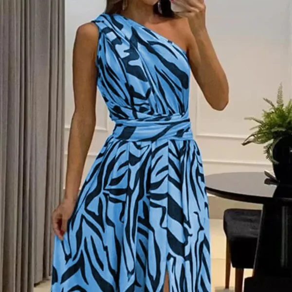 Sleeveless Slit Backless Nipped Waist Long Skirt Party Evening Dresses - Image 3