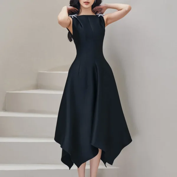 Sleeveless High Waist Irregular Ladies Formal Party Dress