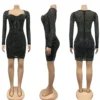 Luxury Rhinestone Slash Neck High Waist Lady Sparkly Mini Pencil Dresses