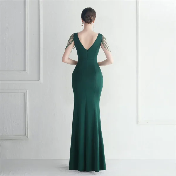 Hot Nail Beads Star Host Dinner Wedding Long Evening Dress