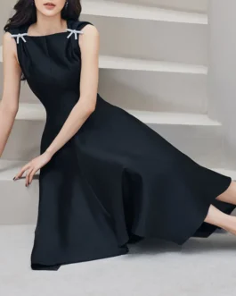 Sleeveless High Waist Irregular Ladies Formal Party Dress