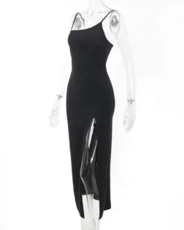 Slim High Slit Suspender Dresses