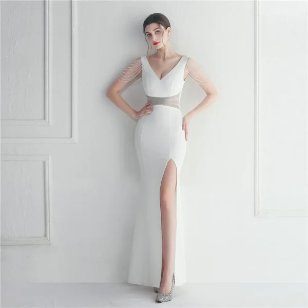 Hot Nail Beads Star Host Dinner Wedding Long Evening Dress