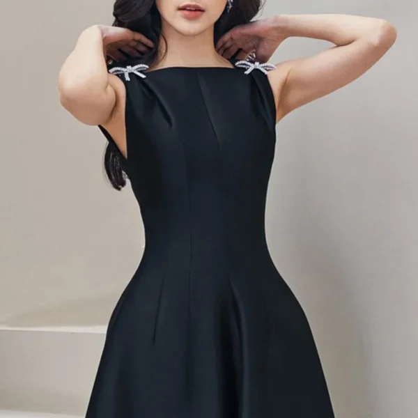 Sleeveless High Waist Irregular Ladies Formal Party Dress - Image 3