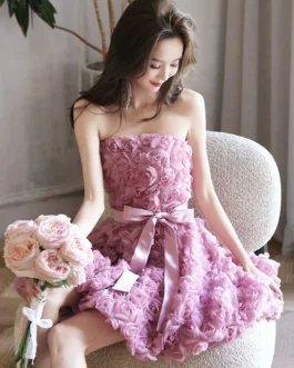 High-End Tube Top Light Luxury Dress | Elegant Formal Gown