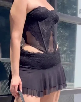 Double-layer Skirts and Top Set for Women