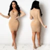 Luxury Rhinestone Slash Neck High Waist Lady Sparkly Mini Pencil Dresses