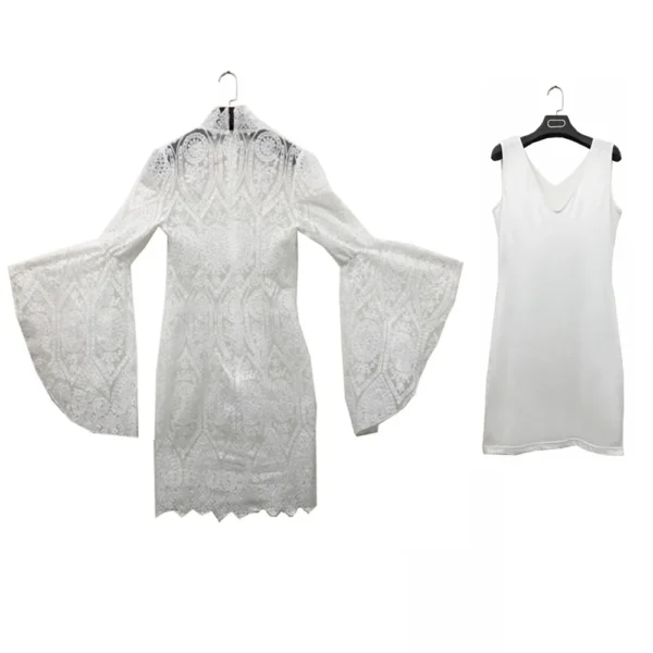 Explosion Slim Banquet Evening Women's Lace Embroidery Flared Sleeve