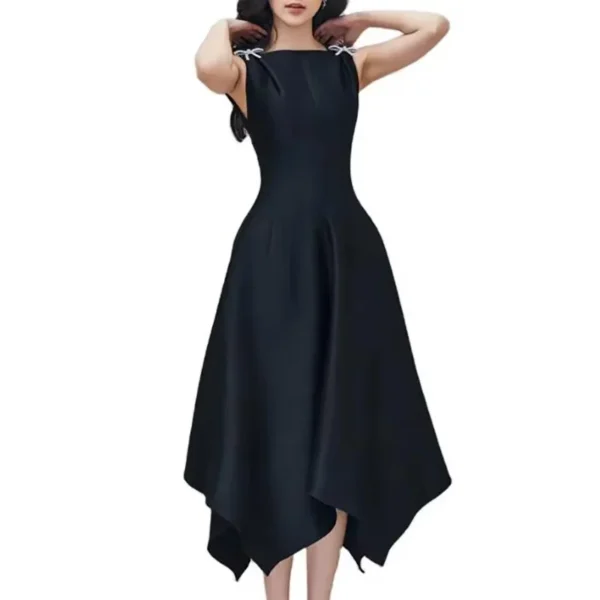 Sleeveless High Waist Irregular Ladies Formal Party Dress - Image 5