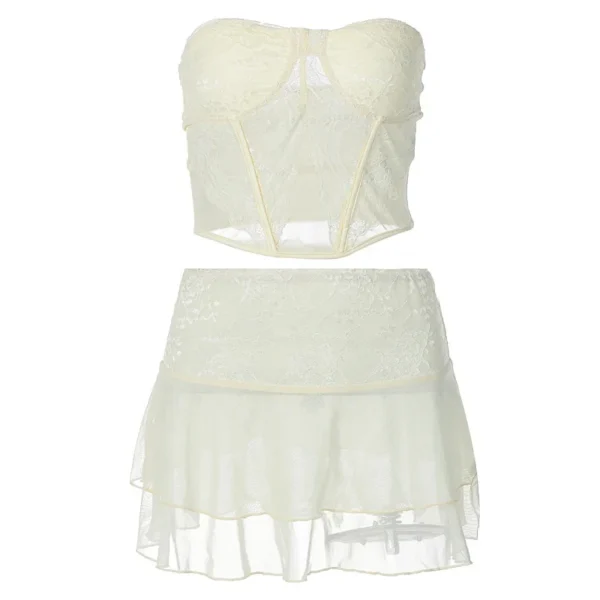 Double-layer Skirts and Top Set for Women - Image 3