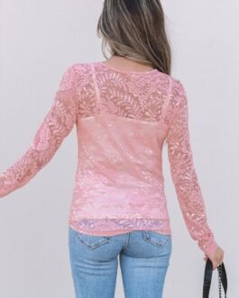 Blossom Floral Lace Sheer Long Sleeve Top