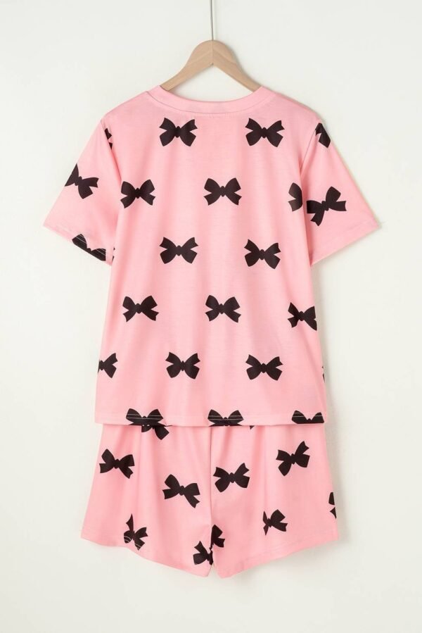 Pink Bow Printed Short 2pcs Lounge Set - Image 6