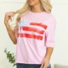 Light Pink Flag Bow Graphic Crewneck Tee