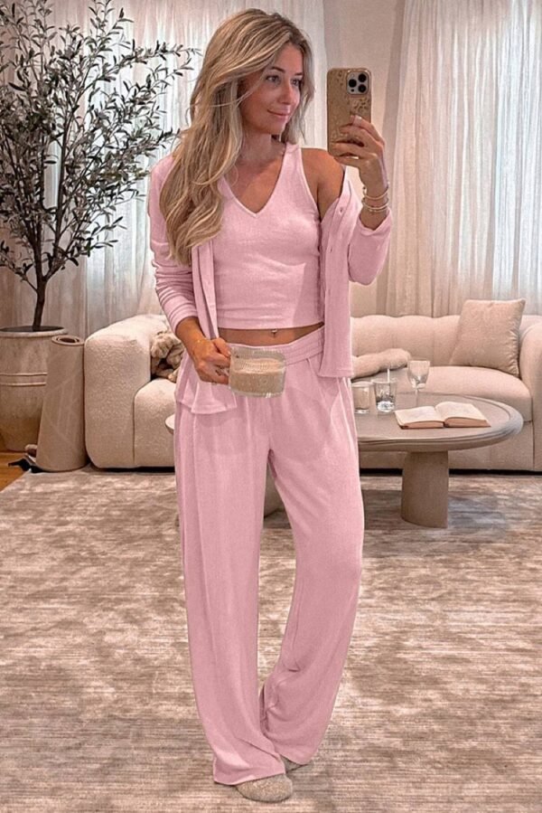 Oatmeal 3-Piece Cozy Knit Lounge Set - Image 6