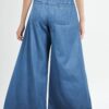 Carbon Grey Mineral Wash Button Fly Waist Wide Leg Jeans
