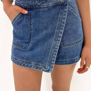 69751305-e20e94fe9dbd2c4a.jpg Ashleigh Blue Faux Wrapped Mini Denim Skort