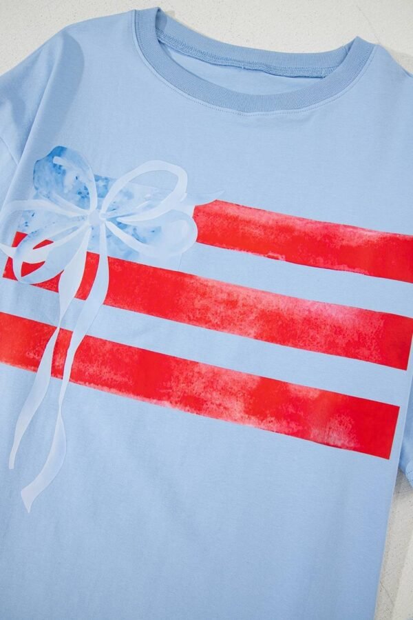 Myosotis Flag Bow Graphic Crewneck Tee - Image 8
