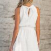 69751455-e46483556f201317.jpg White Lace Sleeveless Knot Hollow Out Back Tied Waist Mini Dress