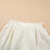 White Waffle Texture Contrast Ricrac Hemline Casual Shorts