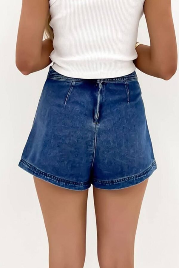Ashleigh Blue Faux Wrapped Mini Denim Skort - Image 2