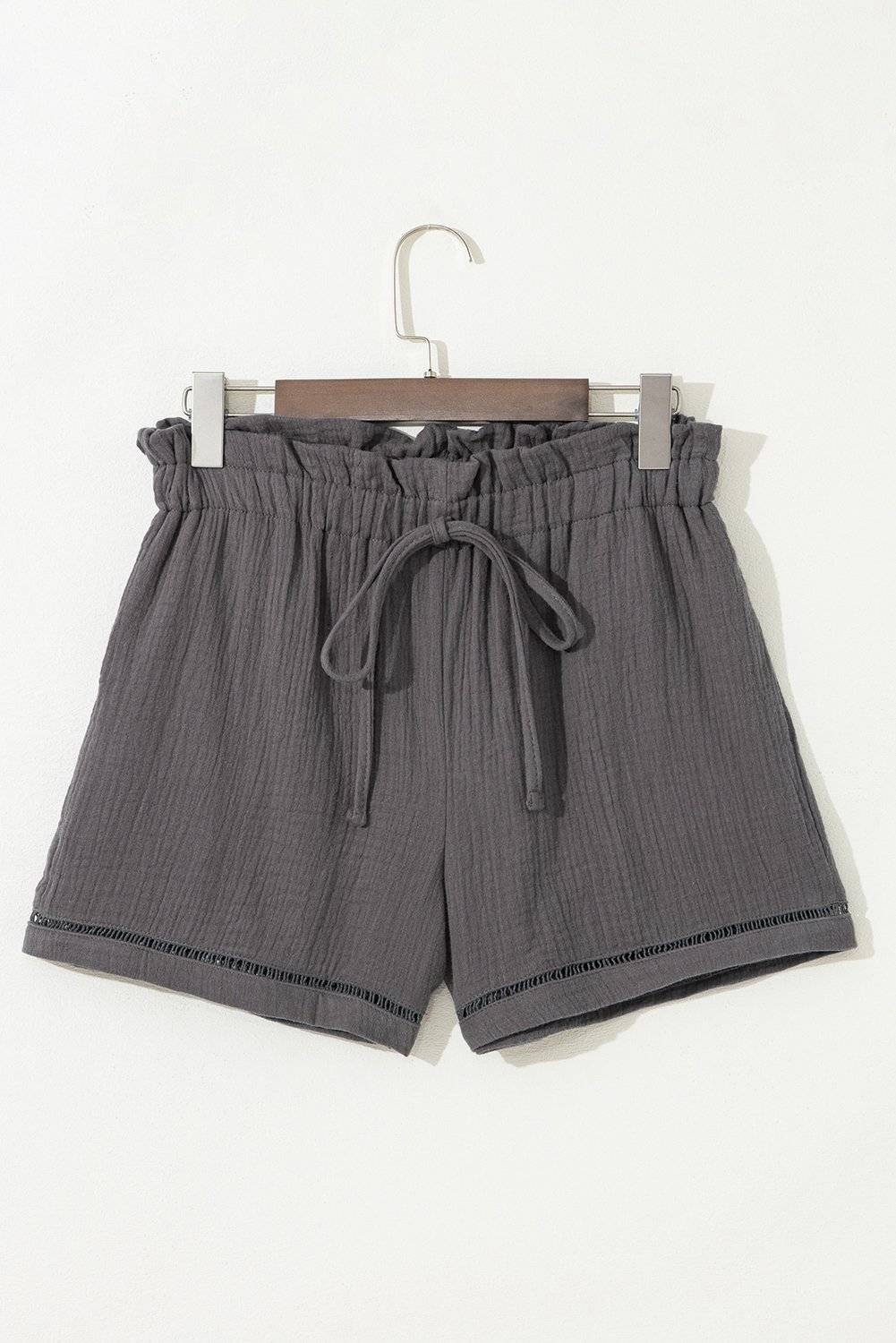 Sail Blue Cotton Gauze Paperbag Shorts - Image 10