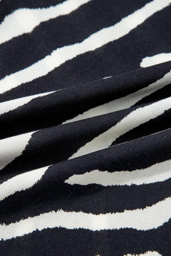 Black Zebra Striped Summer Wide Leg Pants - Image 9