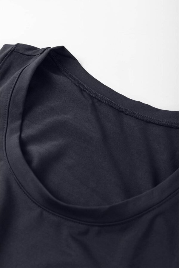 Black Casual Tank Style Tie Waist Pocketed Jogger Jumpsuit - Image 6