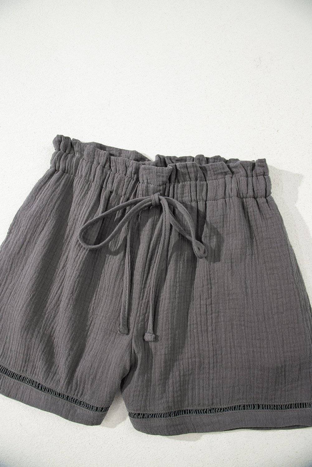 Sail Blue Cotton Gauze Paperbag Shorts - Image 12