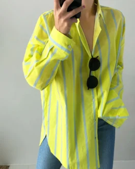 New Irregular Front Short Back Long Loose Elegant Woman Shirts