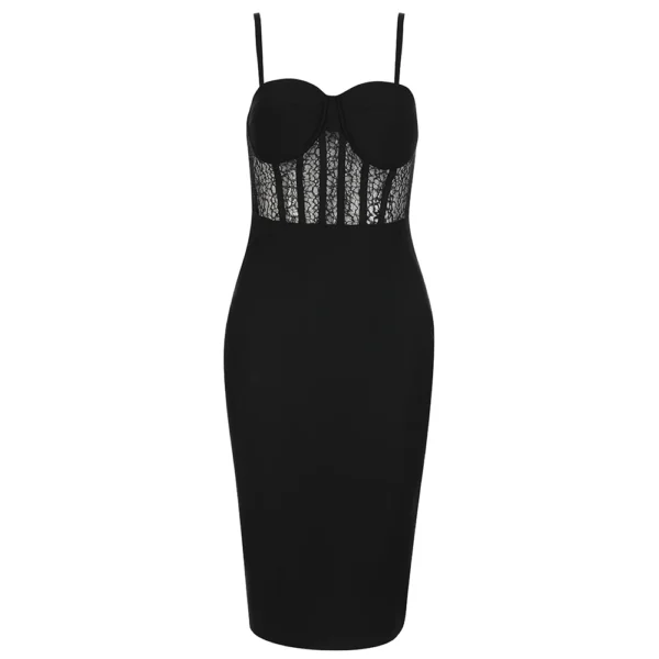 Elegant Women Party Lace Chest Pads Bodycon Dress - Image 5