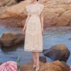 Vietnamese Flower Lace Midi Evening Dress